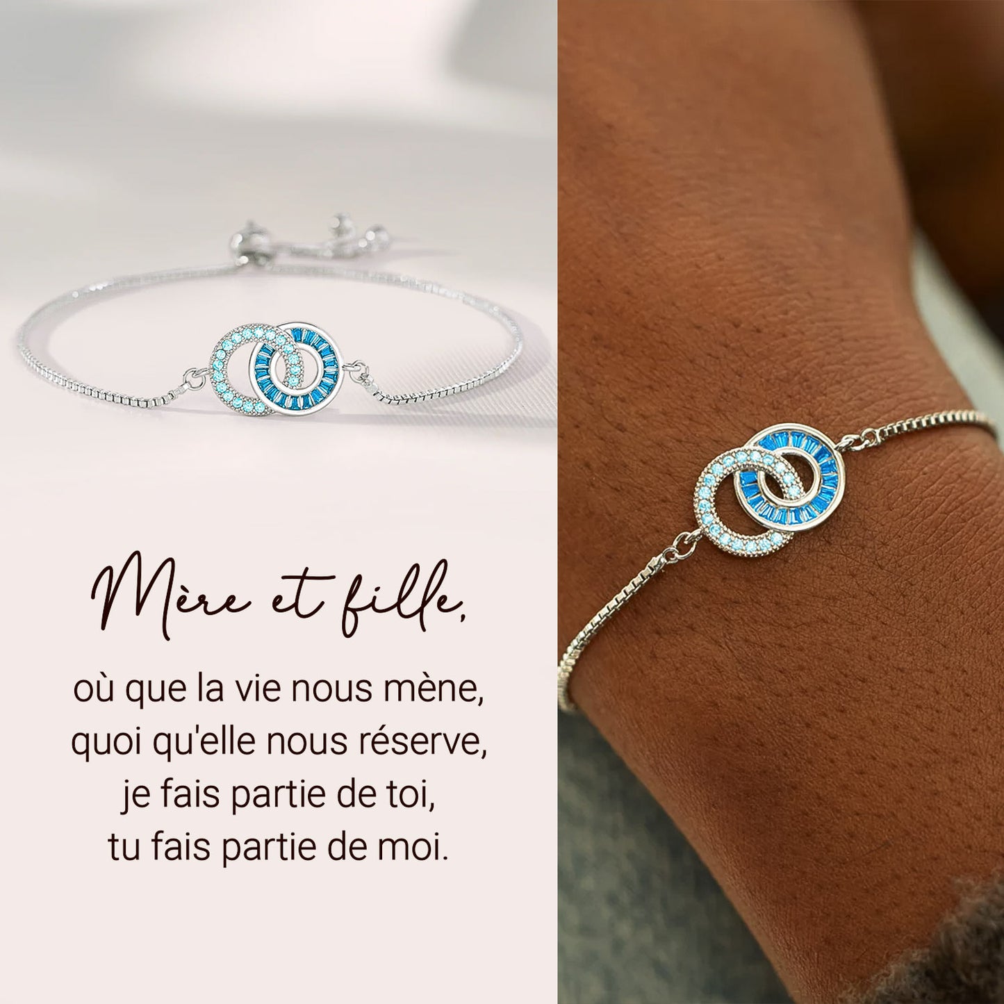 Bracelet Mère & Fille avec Pierre de Naissance