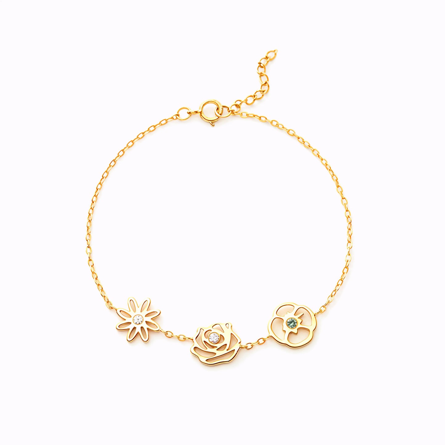 Bracelet Jardin Intime avec Fleurs de Naissance