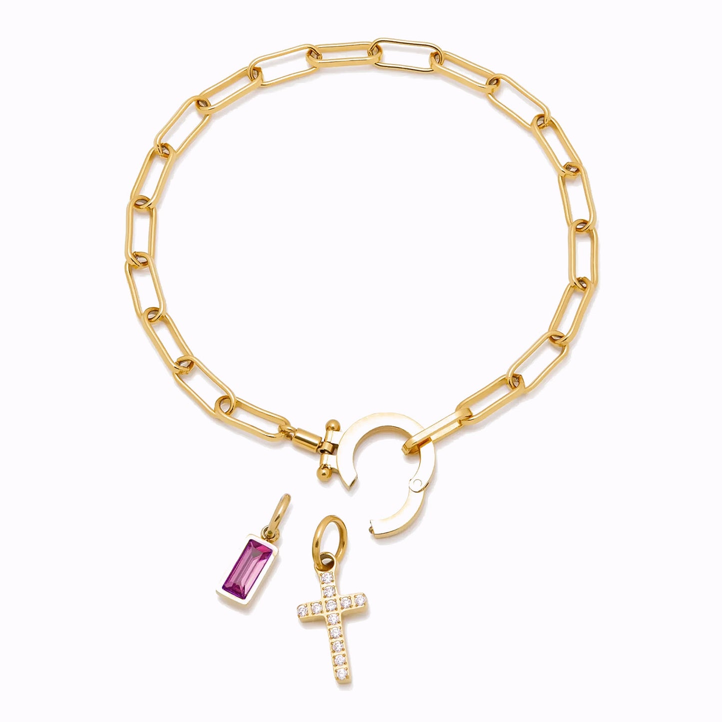 Bracelet Croix du Destin avec Pierre de Naissance
