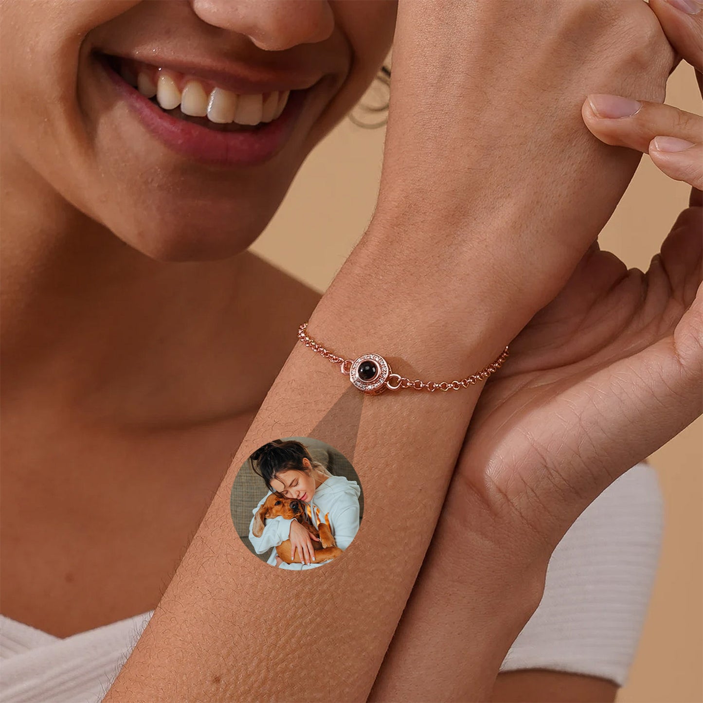 Bracelet Reflet de Soleil avec Photo Personnalisée