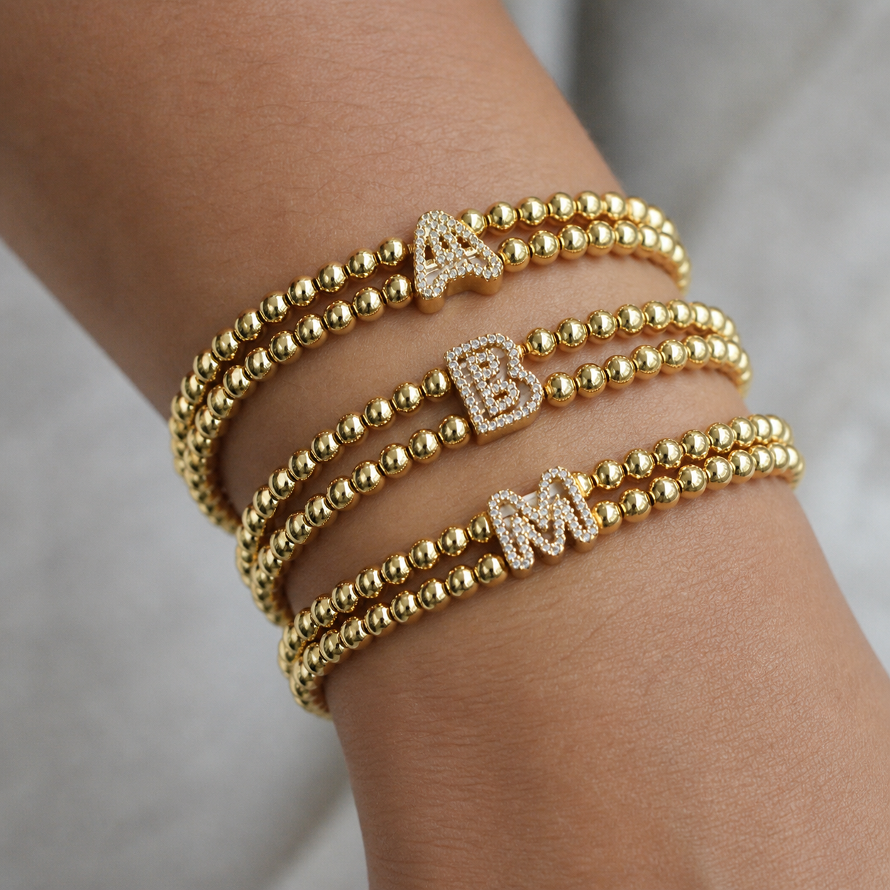 Bracelet Initiale Doré Personnalisé