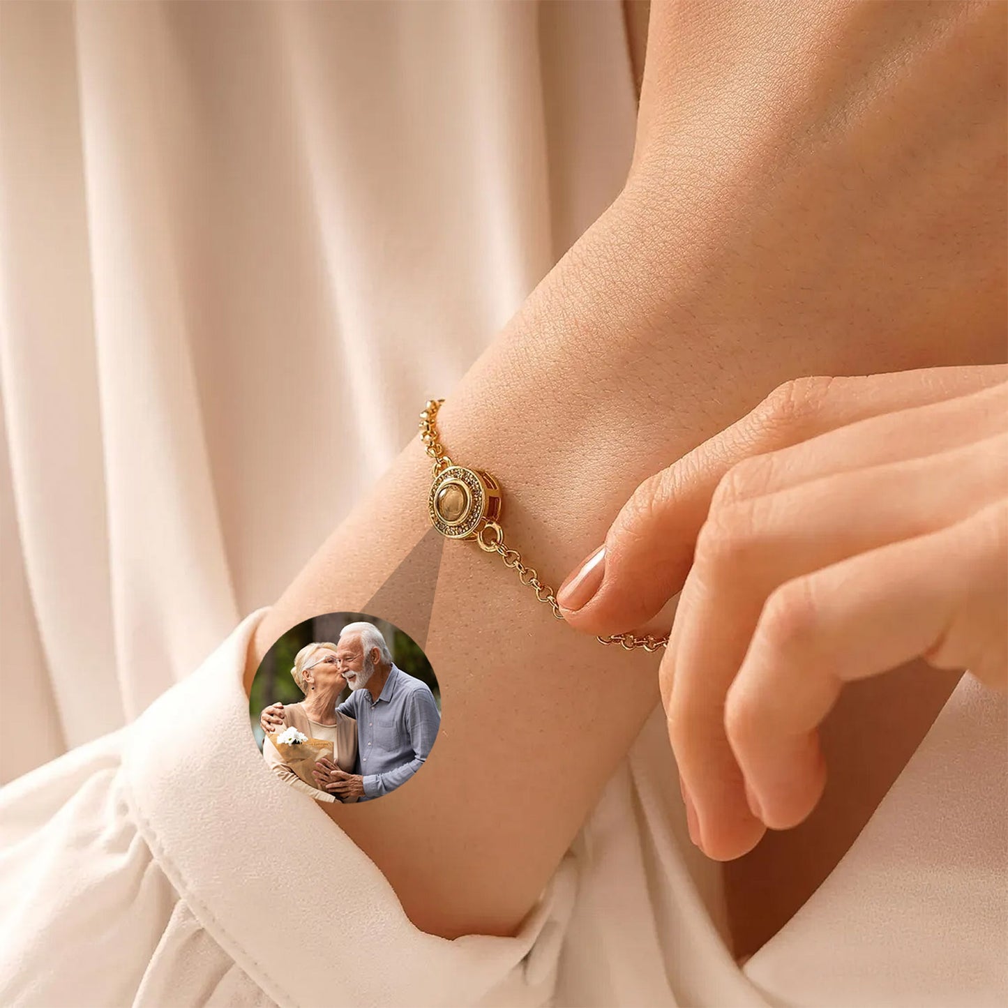 Bracelet Reflet de Soleil avec Photo Personnalisée