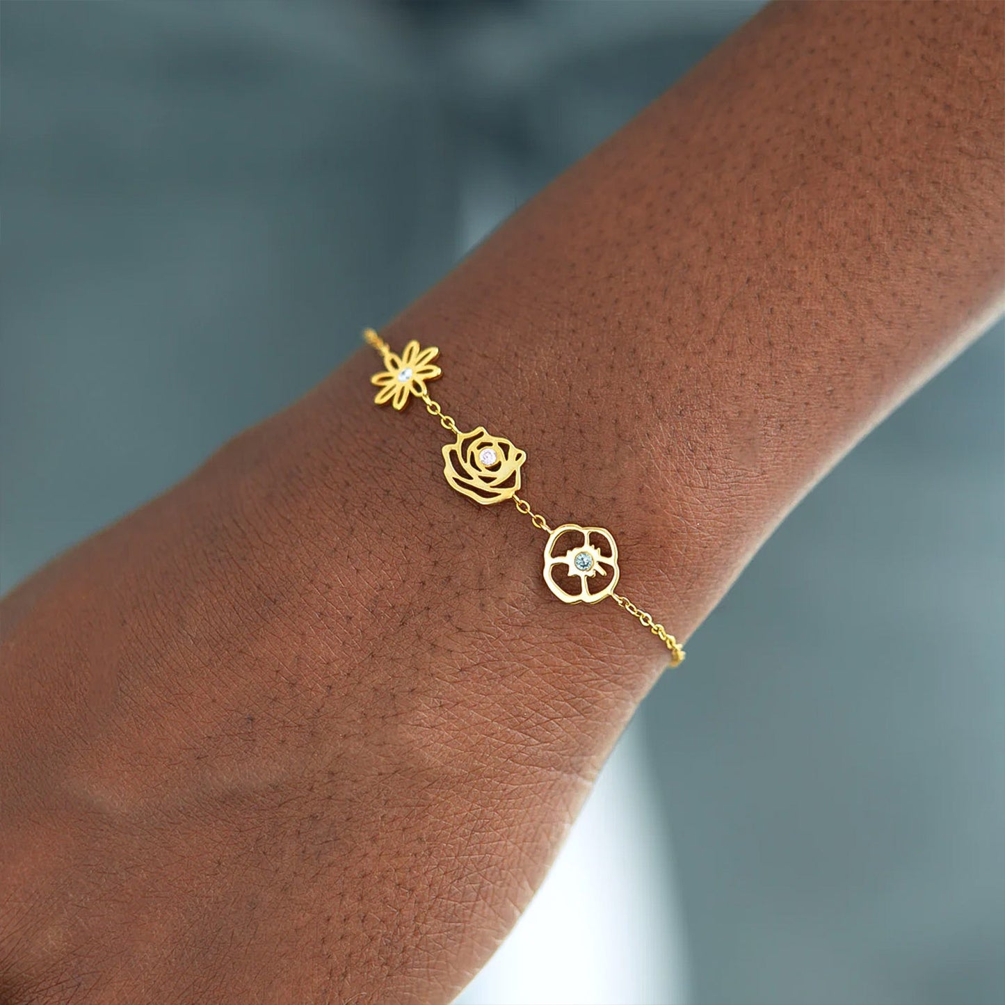 Bracelet Jardin Intime avec Fleurs de Naissance