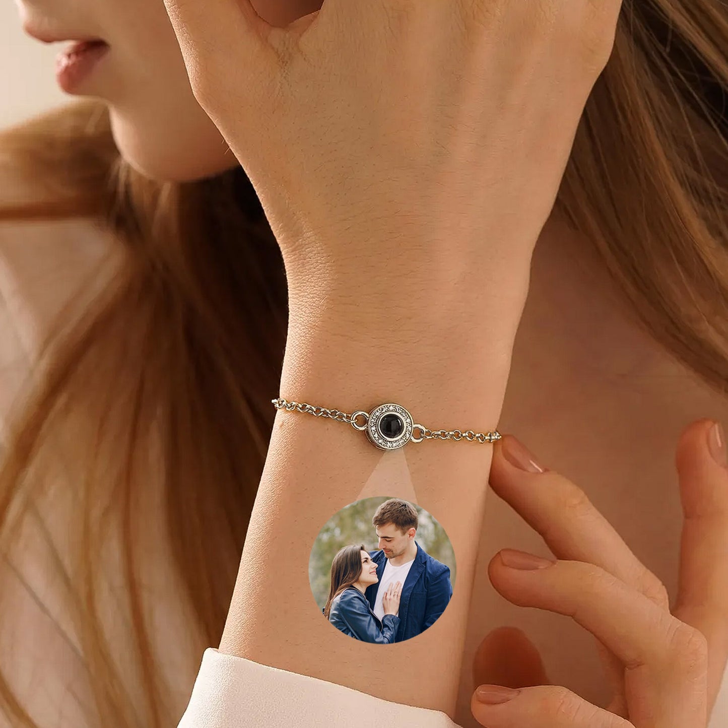 Bracelet Reflet de Soleil avec Photo Personnalisée