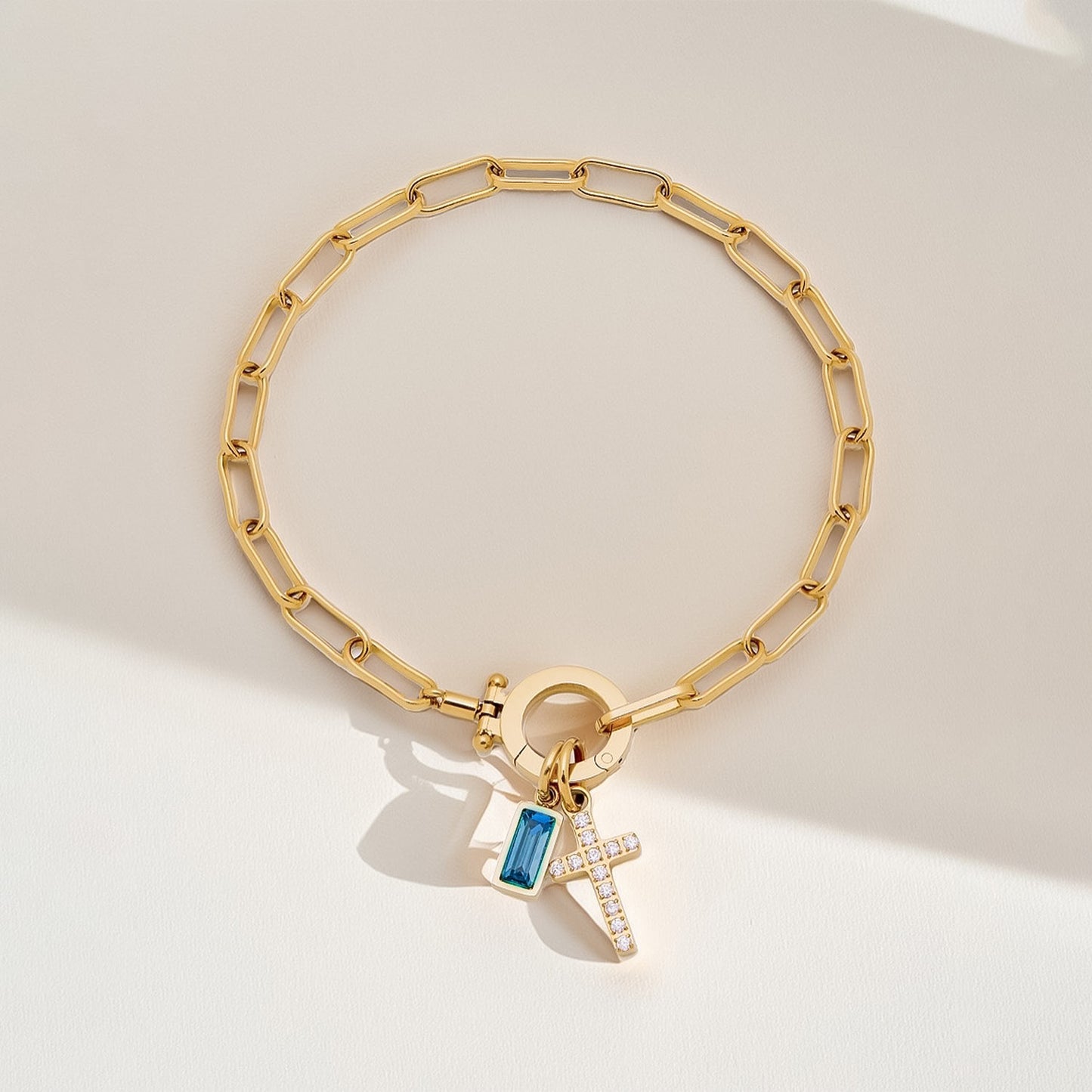Bracelet Croix du Destin avec Pierre de Naissance