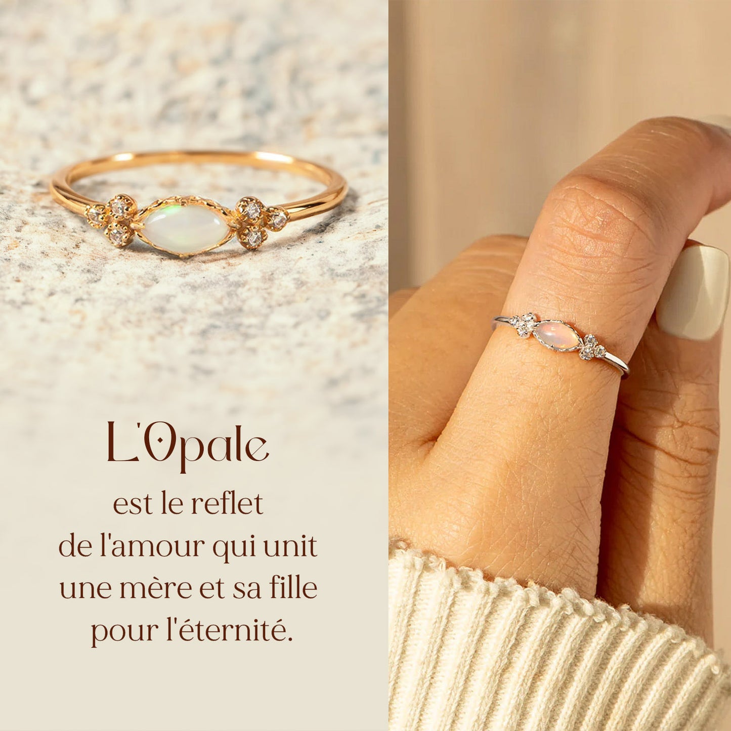 Bagues Liens d’Opale – Mère & Fille