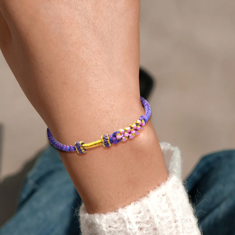 A ma Sœur - Bracelet à Nœud Fleurs de Pêcher