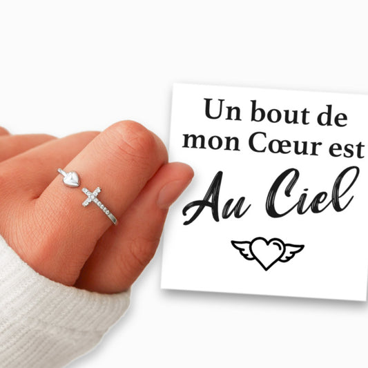 Un Bout de Mon Cœur est au Ciel - Bague en Argent 925