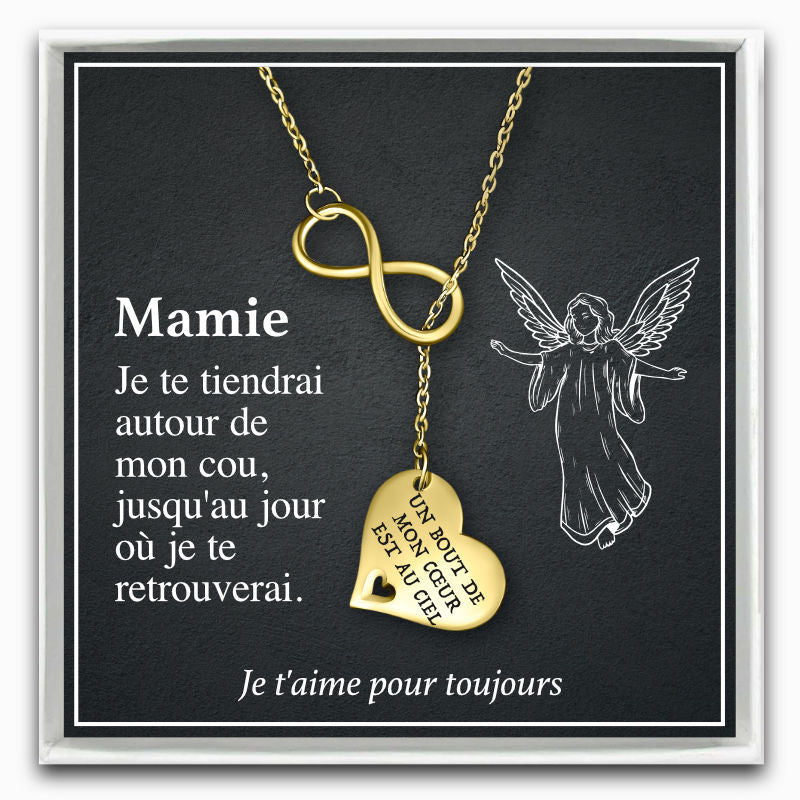 Mamie - Un Bout de mon Cœur est au Ciel - Collier Infinity