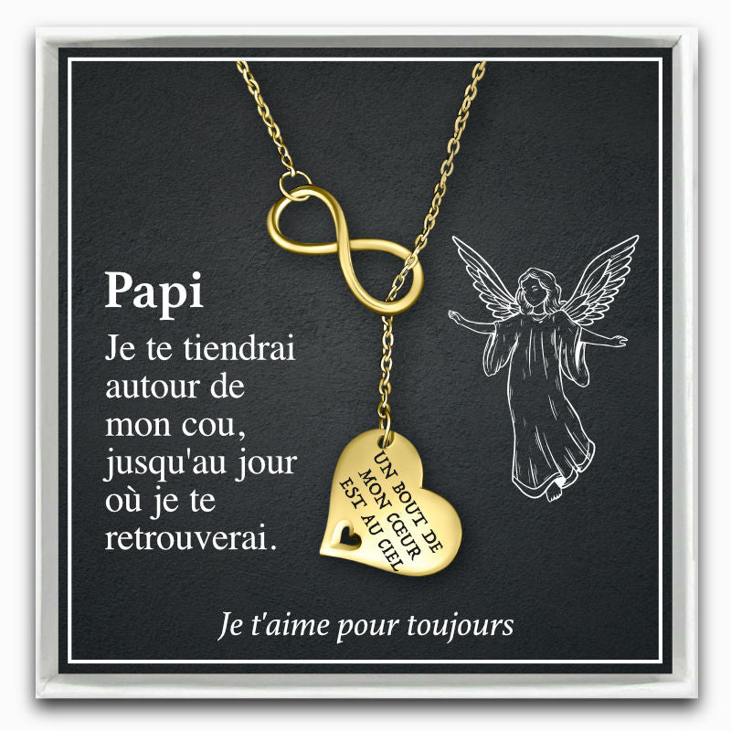 Papi - Un Bout de mon Cœur est au Ciel - Collier Infinity