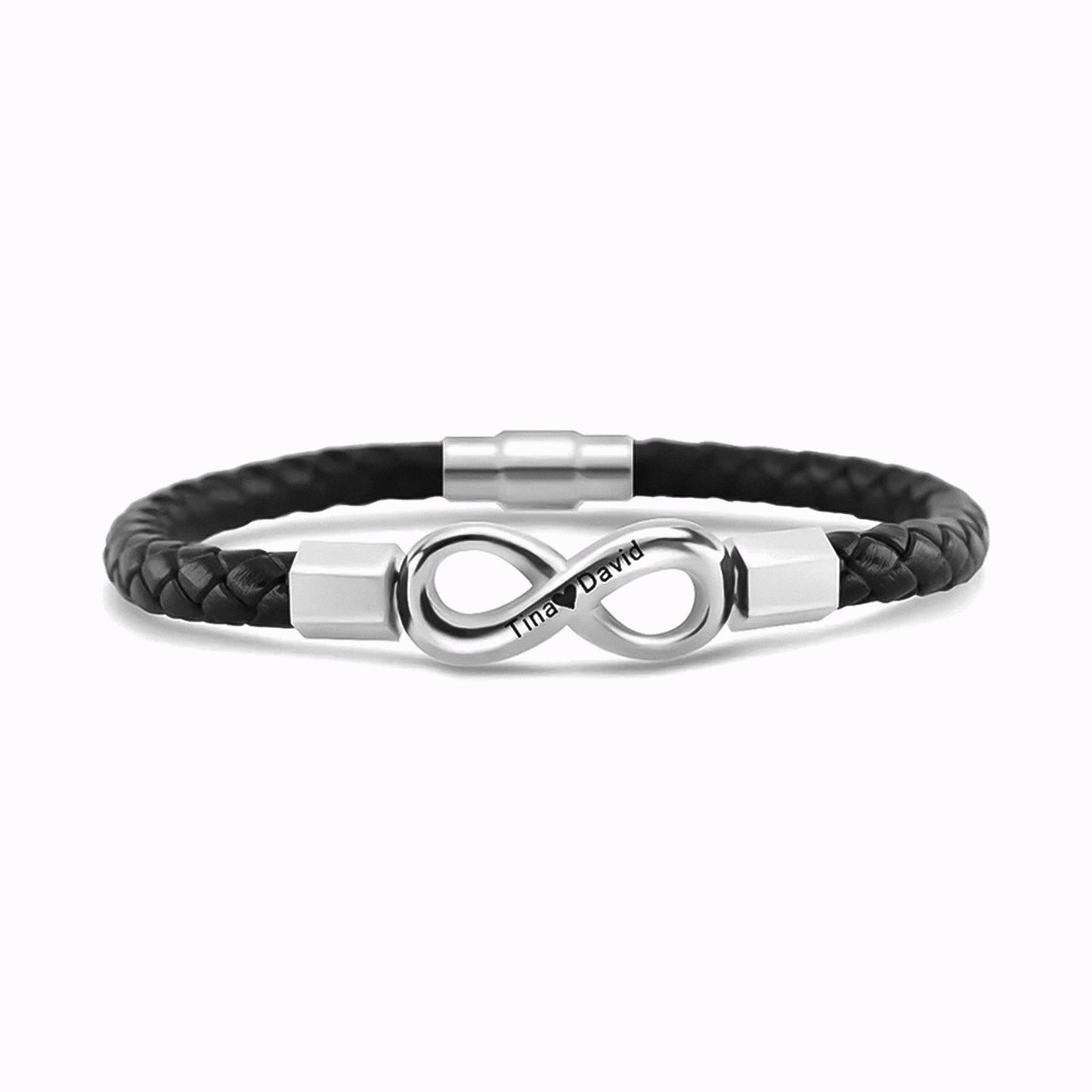 Bracelet Infini Tressé avec Gravure Personnalisée