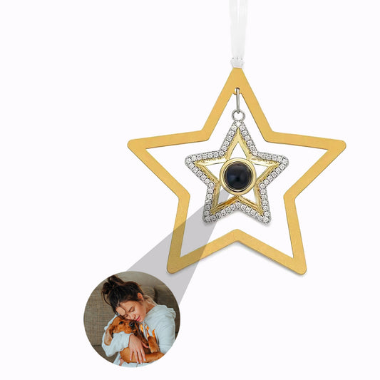 Ornement Étoile de Noël avec Photo Personnalisée