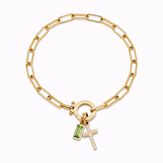 Bracelet Croix du Destin avec Pierre de Naissance