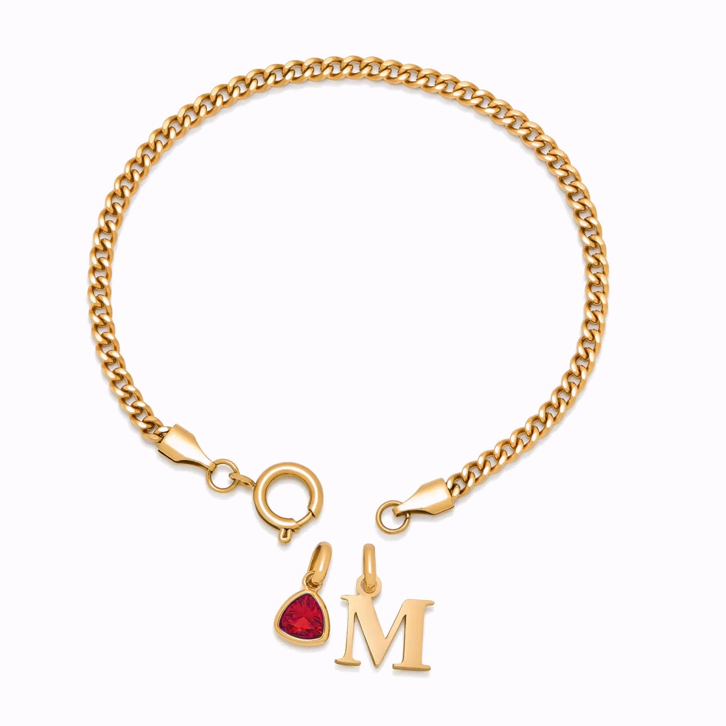 Bracelet Initial avec Pierre de Naissance