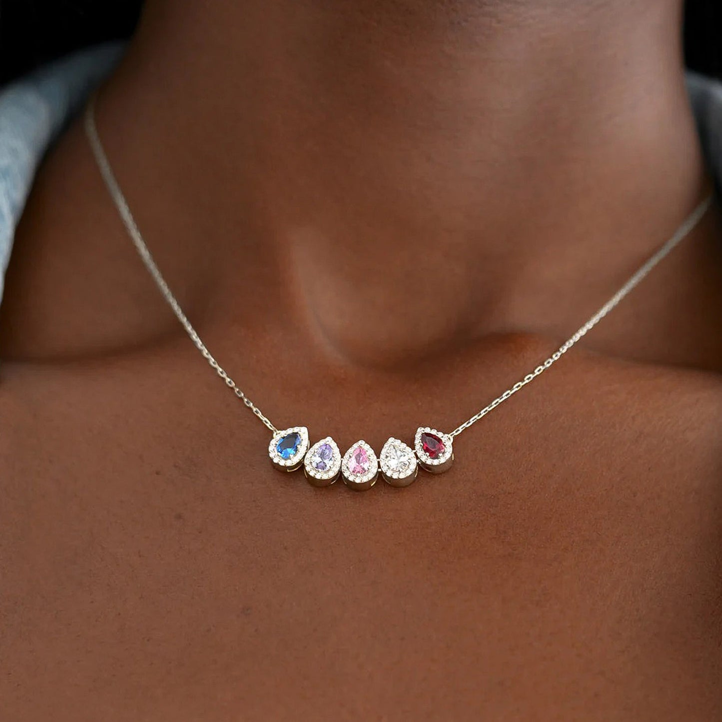Collier Larmes avec Pierre de Naissance