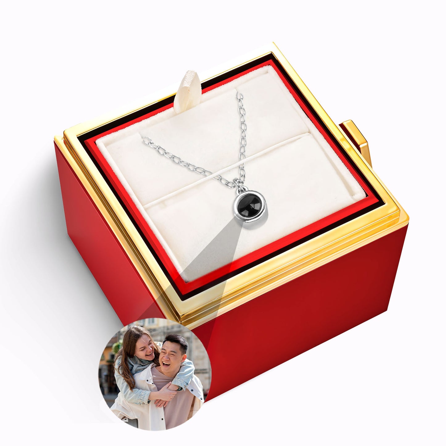 Coffret Rose Éternelle - Collier Memory avec Photo Personnalisée