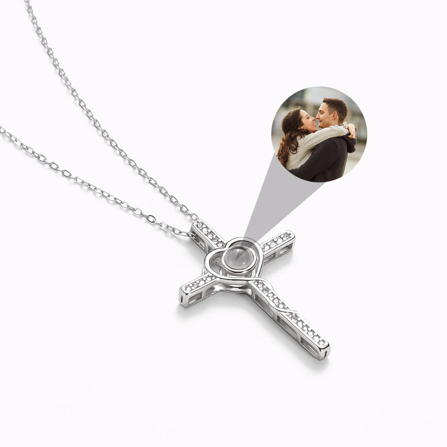 Collier Croix de Jésus avec Photo Personnalisée