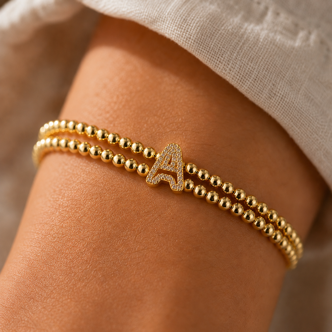 Bracelet Initiale Doré Personnalisé