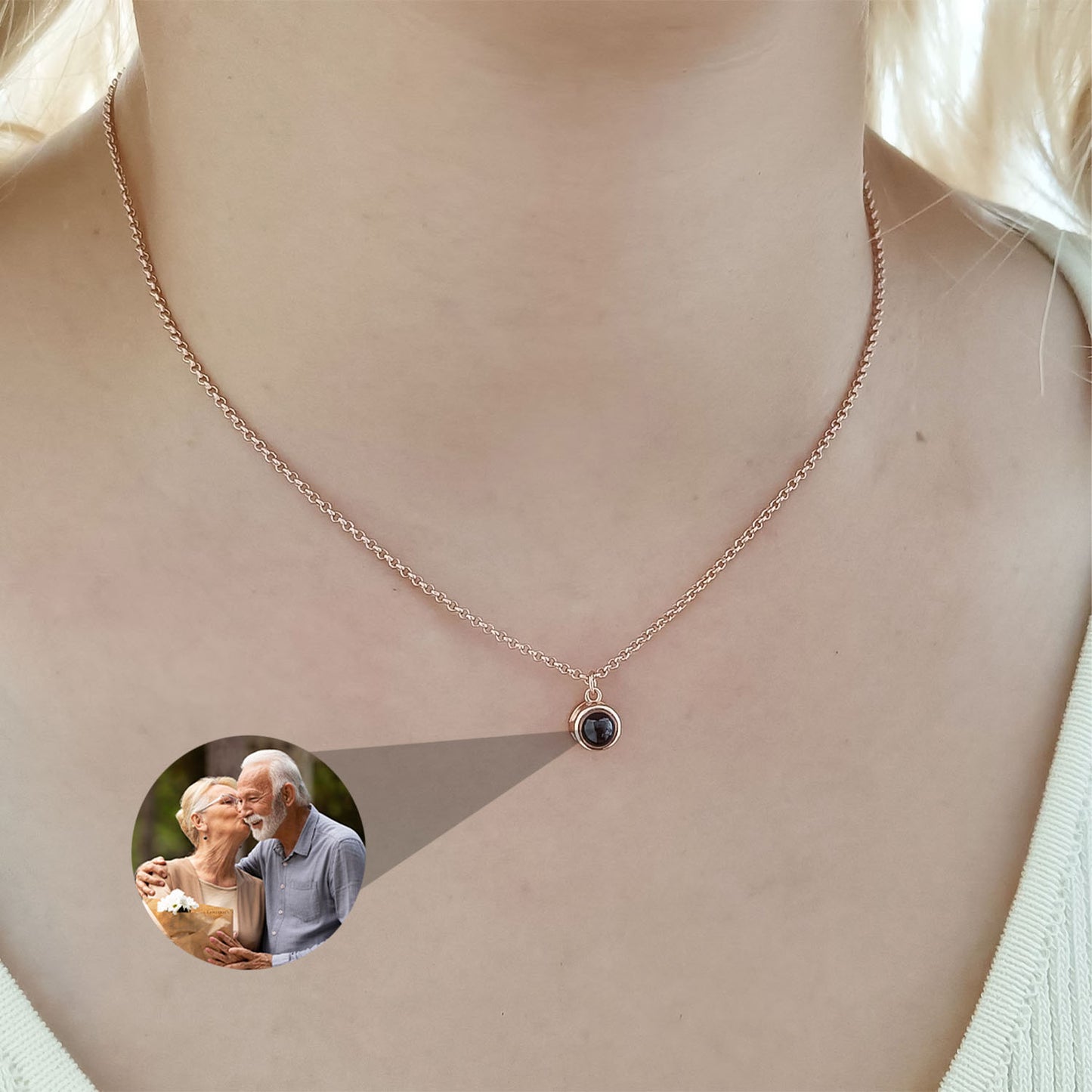 Coffret Rose Éternelle - Collier Memory avec Photo Personnalisée