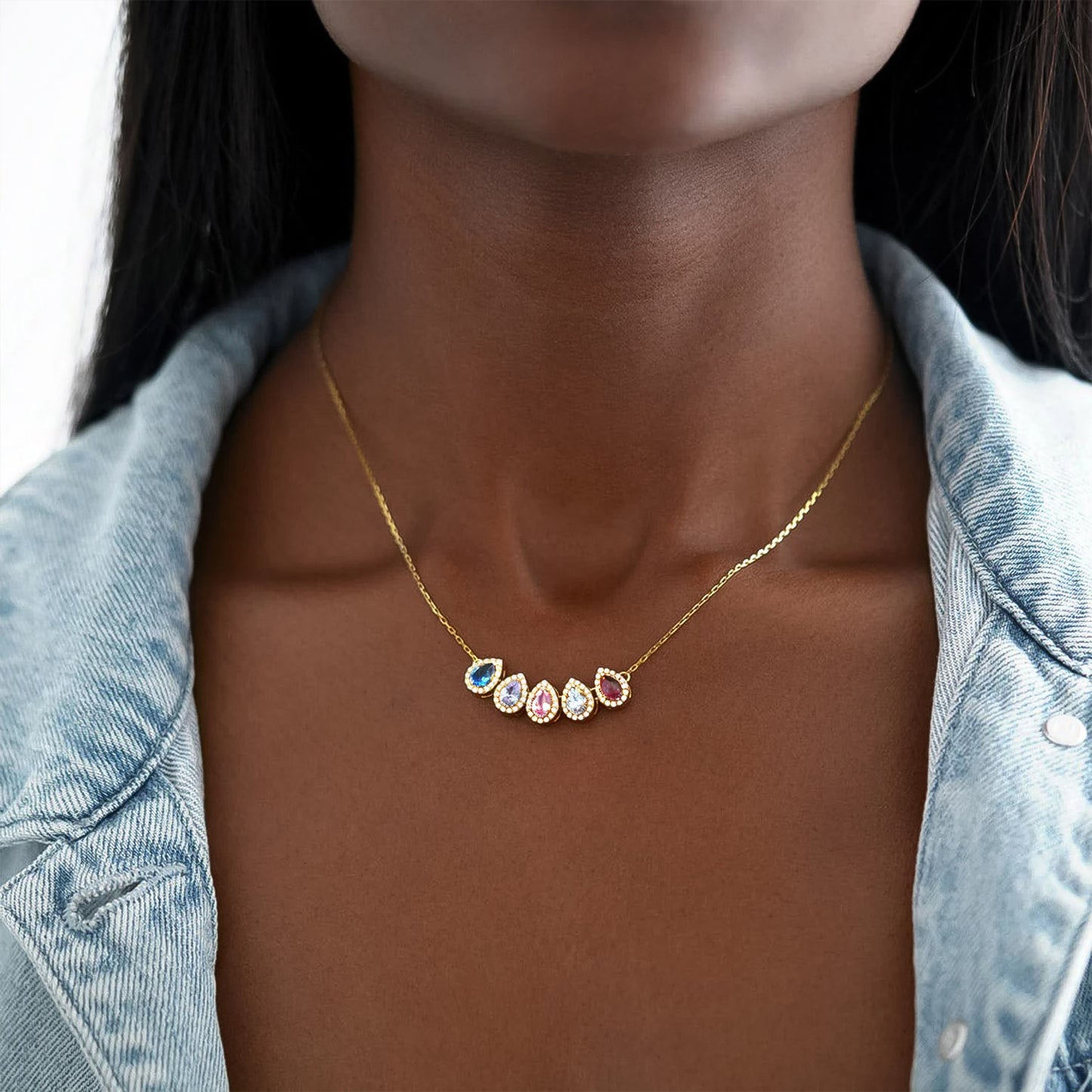 Collier Larmes avec Pierre de Naissance