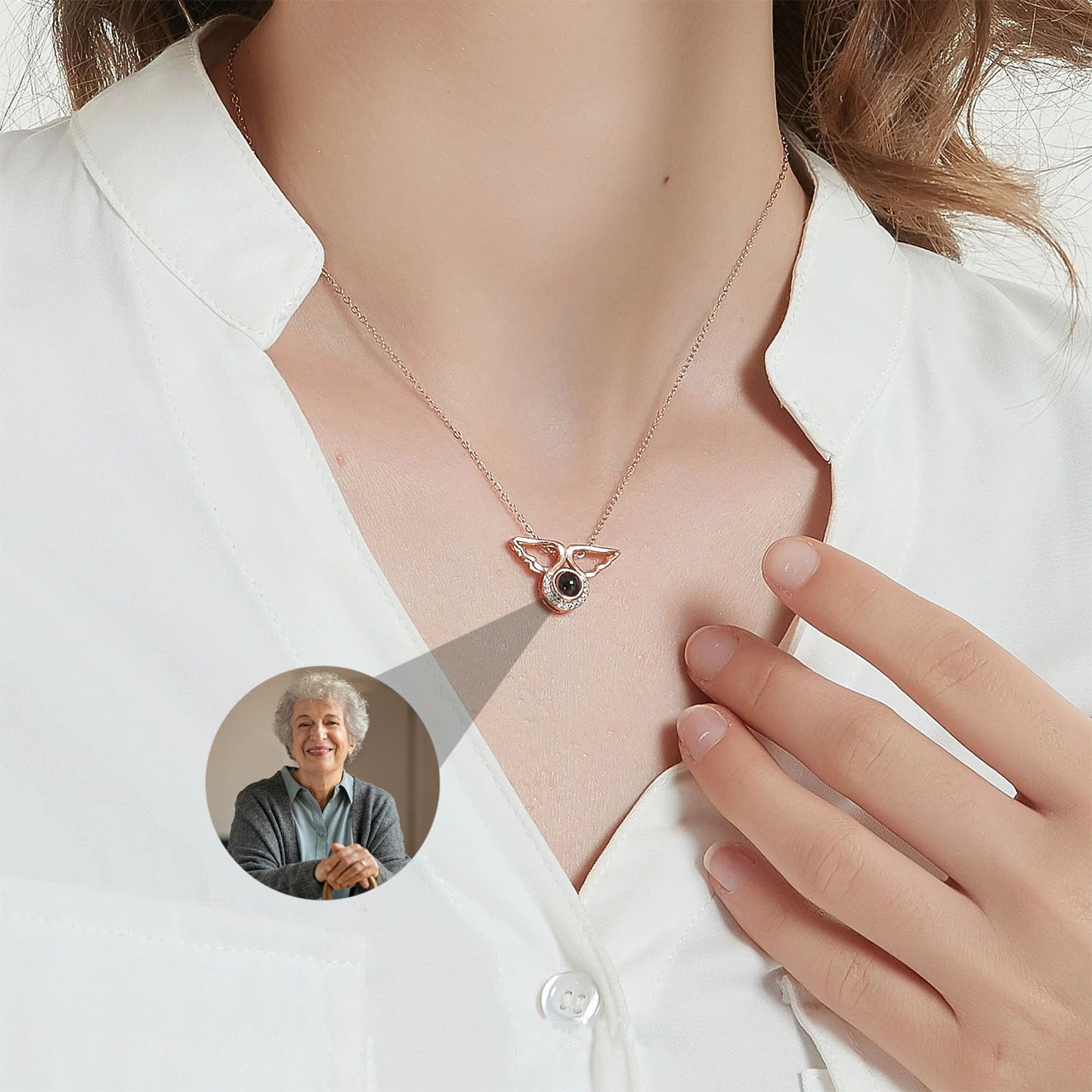 Collier Ange avec Photo Personnalisée