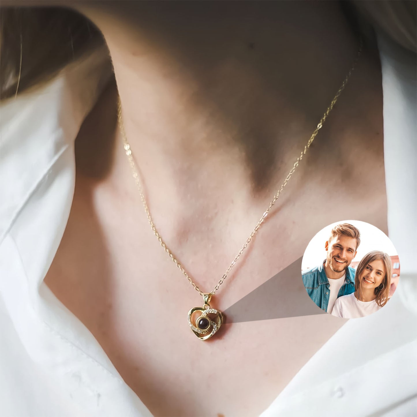 Collier Lumière du Cœur avec Photo Personnalisée