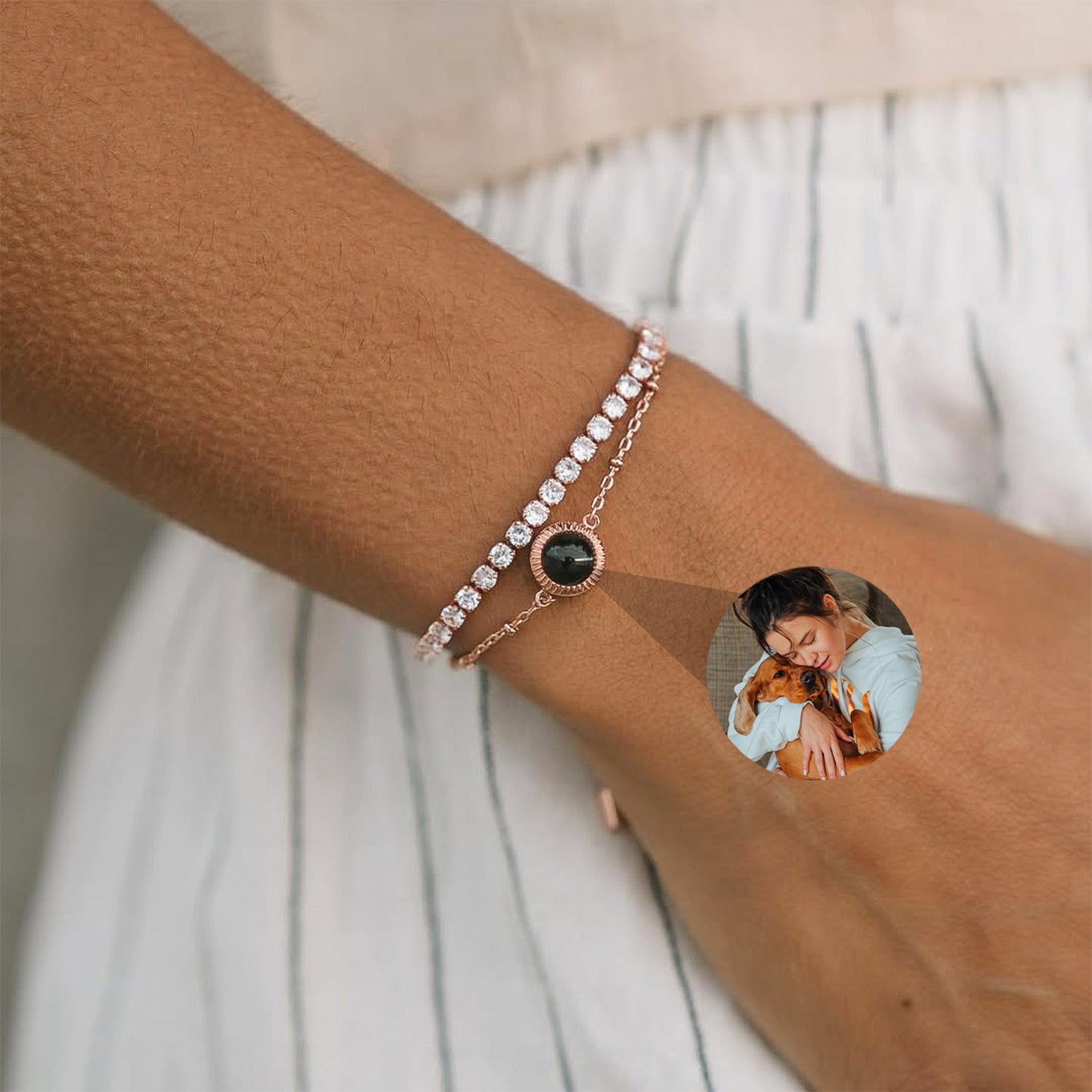 Bracelet Luminescence avec Photo Personnalisée
