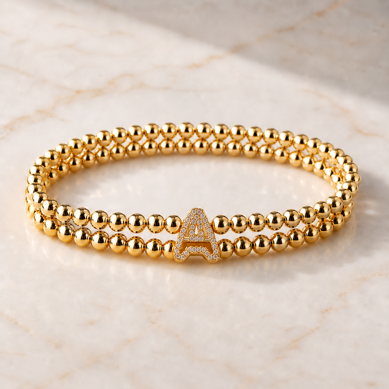 Bracelet Initiale Doré Personnalisé