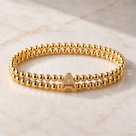 Bracelet Initiale Doré Personnalisé