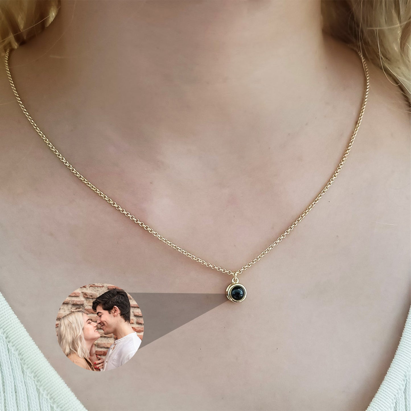 Coffret Rose Éternelle - Collier Memory avec Photo Personnalisée