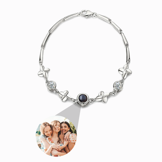 Bracelet Trèfle de Lumière avec Photo Personnalisée