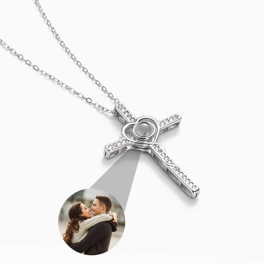 Collier Croix de Jésus avec Photo Personnalisée