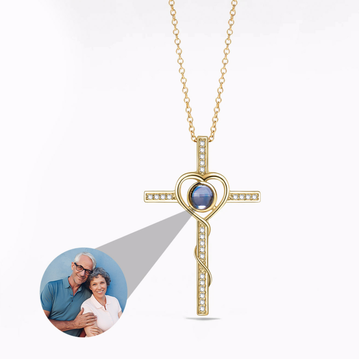 Collier Croix de Jésus avec Photo Personnalisée