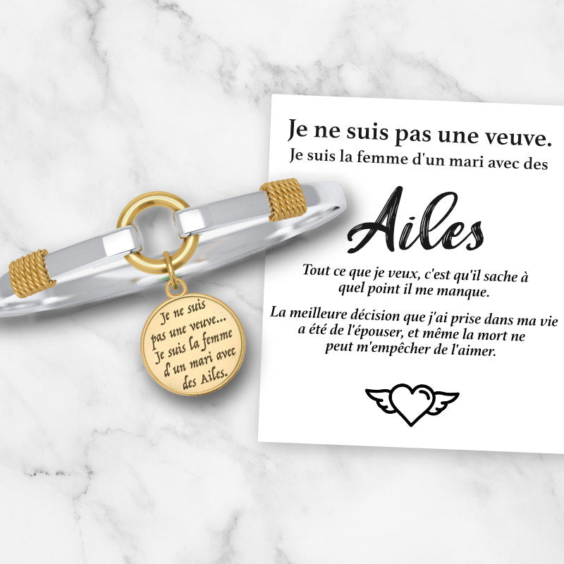 Je ne suis pas une veuve - Bracelet Médaillon