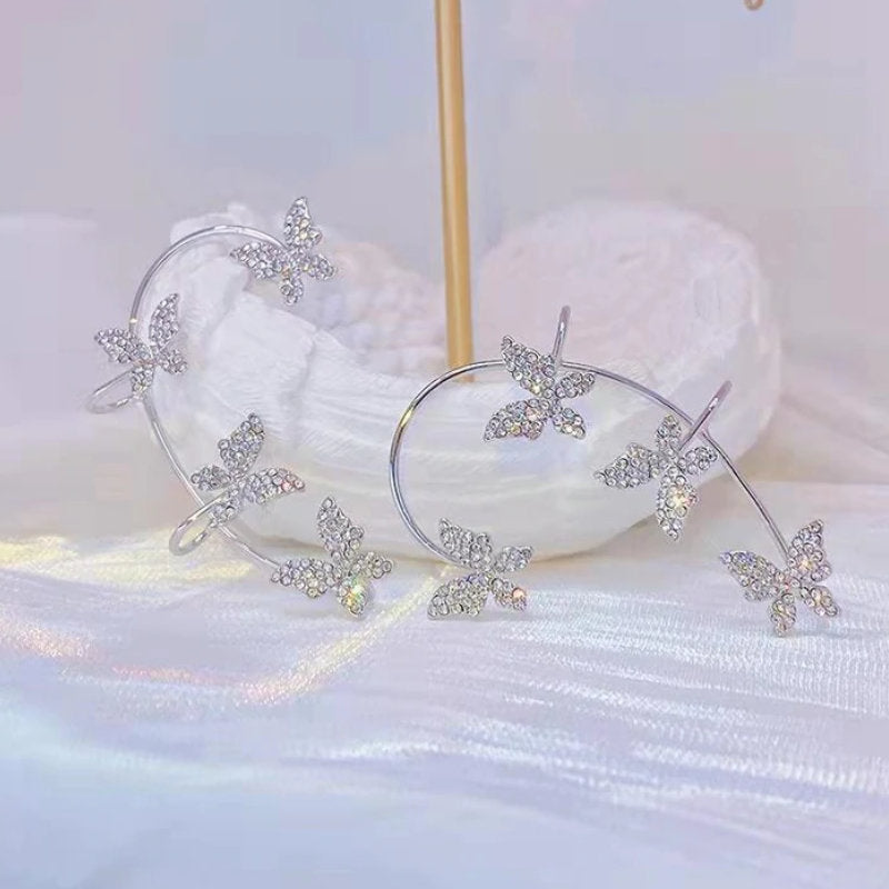 Boucles d'Oreille Papillons Scintillants
