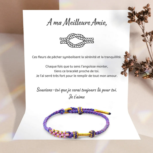 A ma Meilleure Amie - Bracelet à Nœud Fleurs de Pêcher