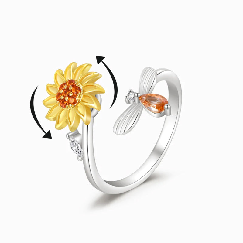 A la Femme de ma Vie - Bague Fidget Tournesol