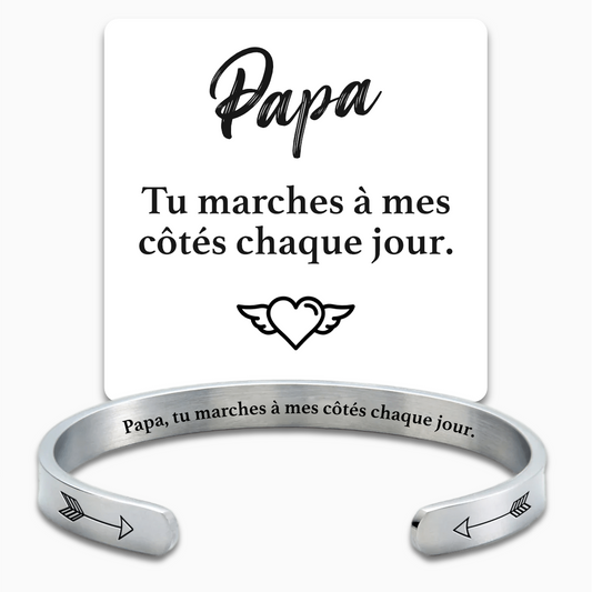 Papa mon ange - Bracelet Message d'Amour