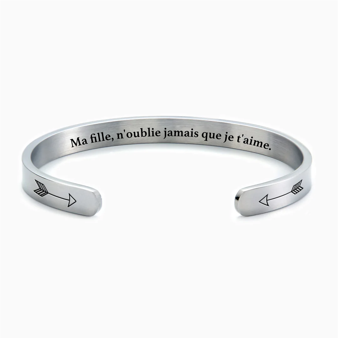 Ma Fille, n'oublie jamais que je t'aime - Bracelet Message d'Amour